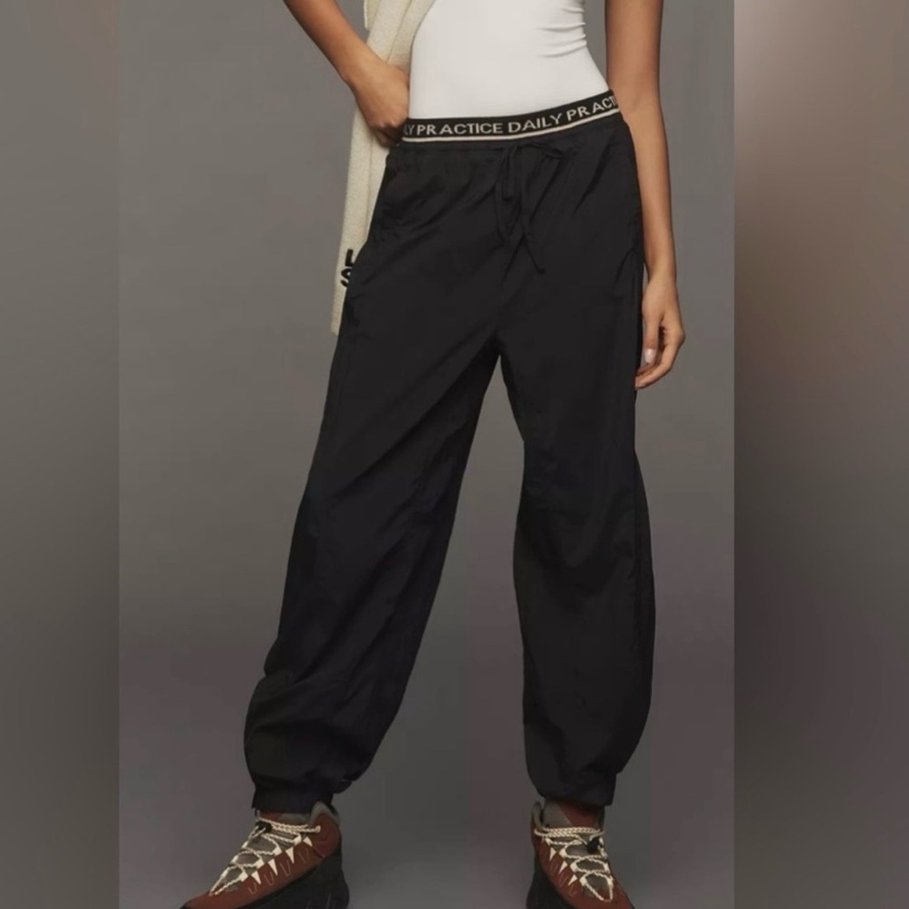 Daily Practice by Anthropologie Size XS Black Logo Joggers Windbreaker Active